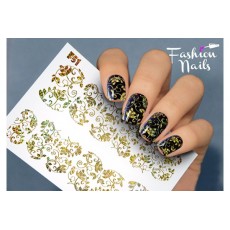 Слайдер дизайн - наклейки на ногти fashionnails золото F51